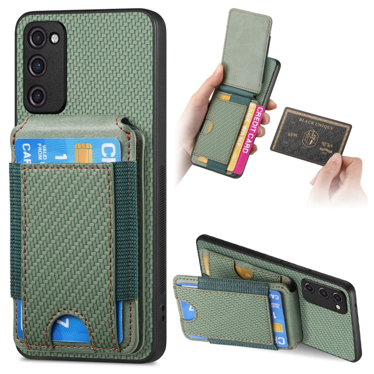 Carbon Fiber Vertical Flip Wallet Stand Phone Case, For Samsung Galaxy A21s, For Samsung Galaxy A31, For Samsung Galaxy A71 4G, For Samsung Galaxy A51 4G