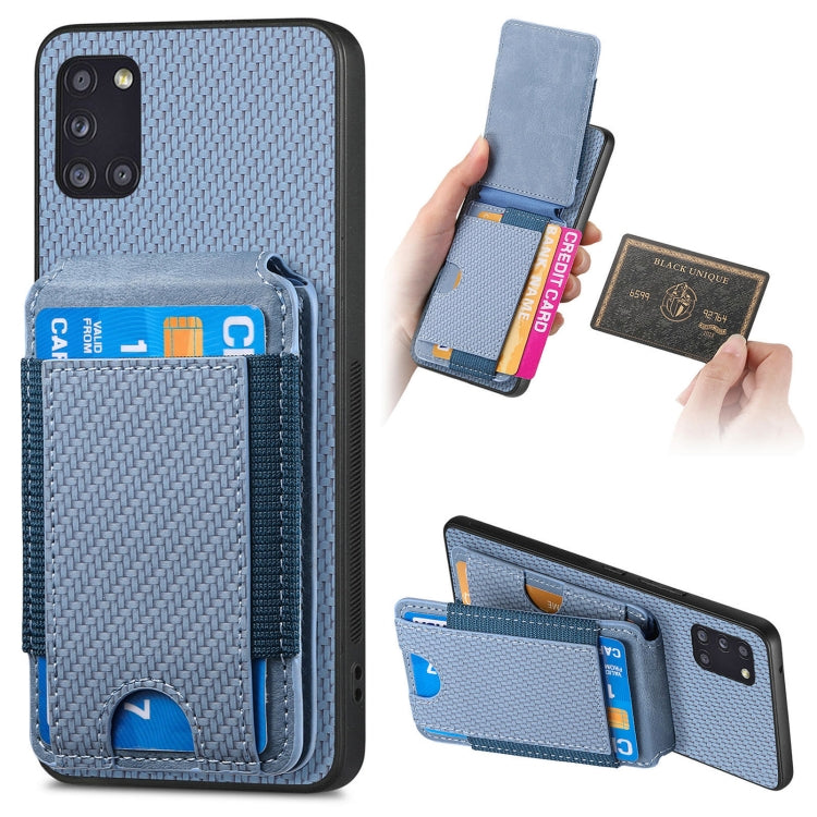 Carbon Fiber Vertical Flip Wallet Stand Phone Case, For Samsung Galaxy A21s, For Samsung Galaxy A31, For Samsung Galaxy A71 4G, For Samsung Galaxy A51 4G