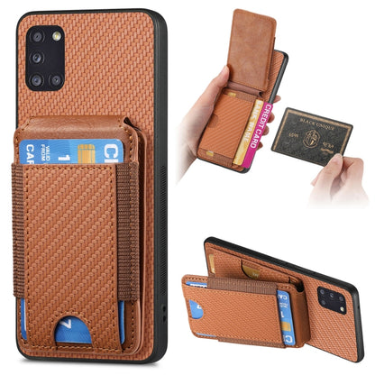 Carbon Fiber Vertical Flip Wallet Stand Phone Case, For Samsung Galaxy A21s, For Samsung Galaxy A31, For Samsung Galaxy A71 4G, For Samsung Galaxy A51 4G