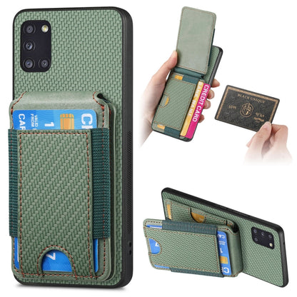 Carbon Fiber Vertical Flip Wallet Stand Phone Case, For Samsung Galaxy A21s, For Samsung Galaxy A31, For Samsung Galaxy A71 4G, For Samsung Galaxy A51 4G