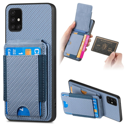 Carbon Fiber Vertical Flip Wallet Stand Phone Case, For Samsung Galaxy A21s, For Samsung Galaxy A31, For Samsung Galaxy A71 4G, For Samsung Galaxy A51 4G