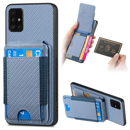 Carbon Fiber Vertical Flip Wallet Stand Phone Case, For Samsung Galaxy A21s, For Samsung Galaxy A31, For Samsung Galaxy A71 4G, For Samsung Galaxy A51 4G