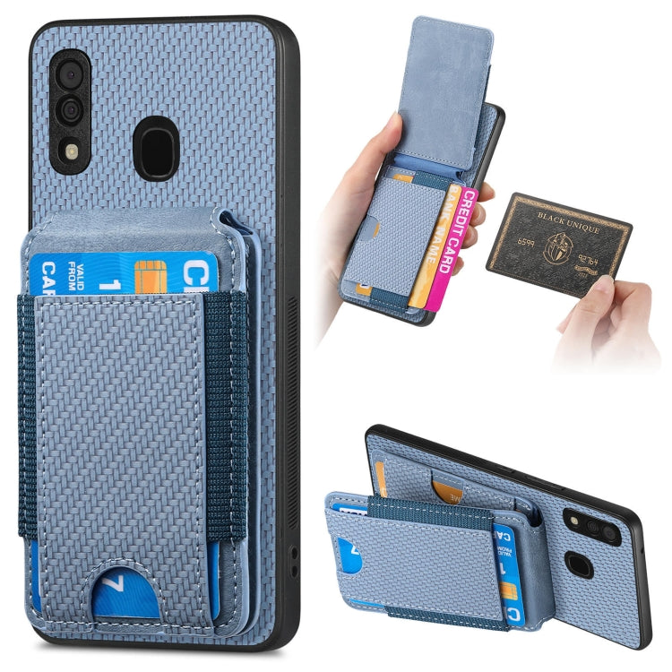 Carbon Fiber Vertical Flip Wallet Stand Phone Case, For Samsung Galaxy A20s, For Samsung Galaxy Note10, For Samsung Galaxy Note10+, For Samsung Galaxy A10