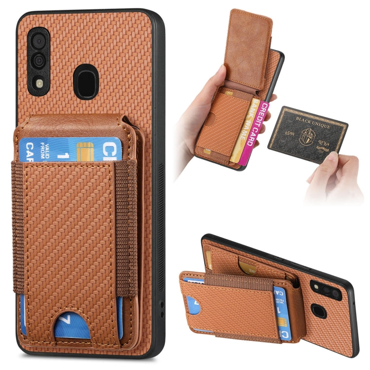 Carbon Fiber Vertical Flip Wallet Stand Phone Case, For Samsung Galaxy A20s, For Samsung Galaxy Note10, For Samsung Galaxy Note10+, For Samsung Galaxy A10
