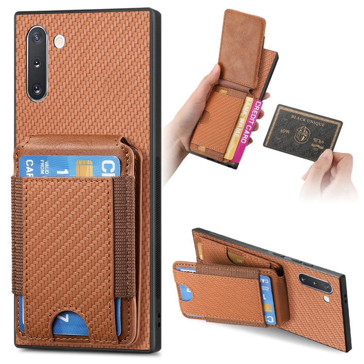 Carbon Fiber Vertical Flip Wallet Stand Phone Case, For Samsung Galaxy A20s, For Samsung Galaxy Note10, For Samsung Galaxy Note10+, For Samsung Galaxy A10