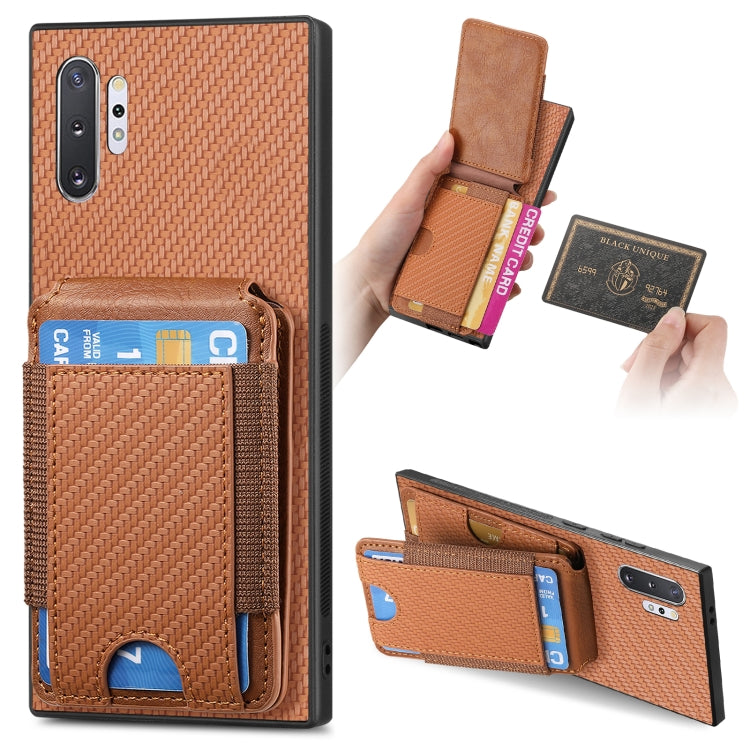 Carbon Fiber Vertical Flip Wallet Stand Phone Case, For Samsung Galaxy A20s, For Samsung Galaxy Note10, For Samsung Galaxy Note10+, For Samsung Galaxy A10