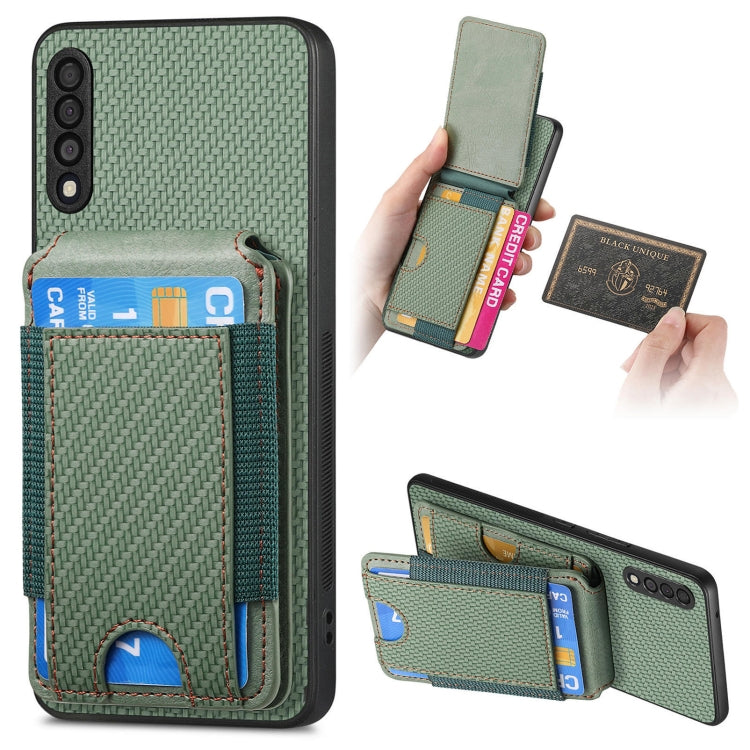 Carbon Fiber Vertical Flip Wallet Stand Phone Case, For Samsung Galaxy A20s, For Samsung Galaxy Note10, For Samsung Galaxy Note10+, For Samsung Galaxy A10