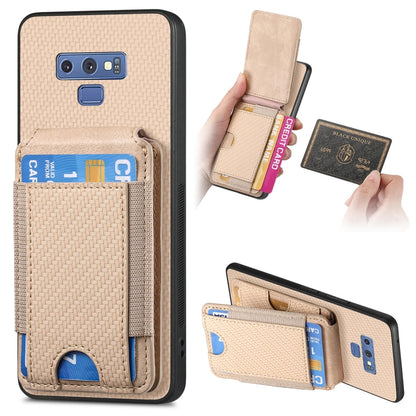 Carbon Fiber Vertical Flip Wallet Stand Phone Case, For Samsung Galaxy Note9, For Samsung Galaxy S8, For Samsung Galaxy A23, For Samsung Galaxy A14 4G / 5G
