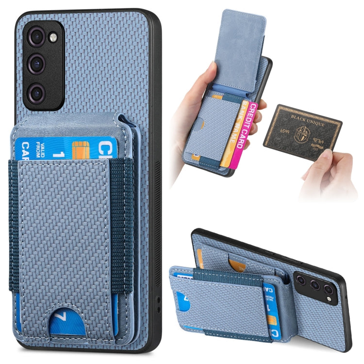 Carbon Fiber Vertical Flip Wallet Stand Phone Case, For Samsung Galaxy S20 FE, For Samsung Galaxy A53 5G, For Samsung Galaxy A72 5G, For Samsung Galaxy A52