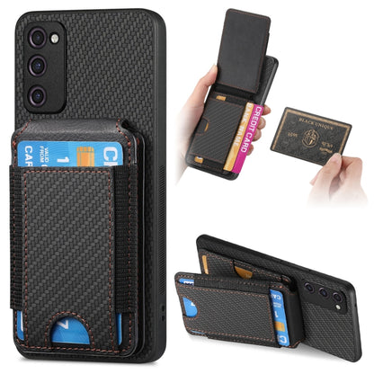Carbon Fiber Vertical Flip Wallet Stand Phone Case, For Samsung Galaxy S20 FE, For Samsung Galaxy A53 5G, For Samsung Galaxy A72 5G, For Samsung Galaxy A52