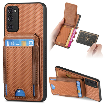 Carbon Fiber Vertical Flip Wallet Stand Phone Case, For Samsung Galaxy S20 FE, For Samsung Galaxy A53 5G, For Samsung Galaxy A72 5G, For Samsung Galaxy A52
