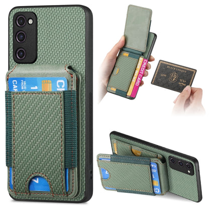 Carbon Fiber Vertical Flip Wallet Stand Phone Case, For Samsung Galaxy S20 FE, For Samsung Galaxy A53 5G, For Samsung Galaxy A72 5G, For Samsung Galaxy A52