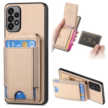 Carbon Fiber Vertical Flip Wallet Stand Phone Case, For Samsung Galaxy S20 FE, For Samsung Galaxy A53 5G, For Samsung Galaxy A72 5G, For Samsung Galaxy A52