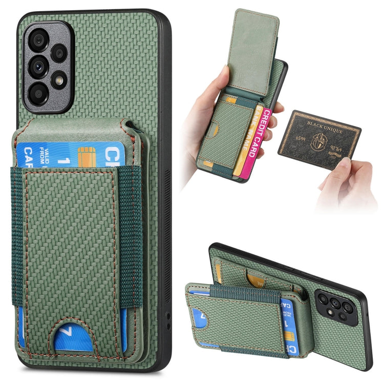 Carbon Fiber Vertical Flip Wallet Stand Phone Case, For Samsung Galaxy S20 FE, For Samsung Galaxy A53 5G, For Samsung Galaxy A72 5G, For Samsung Galaxy A52