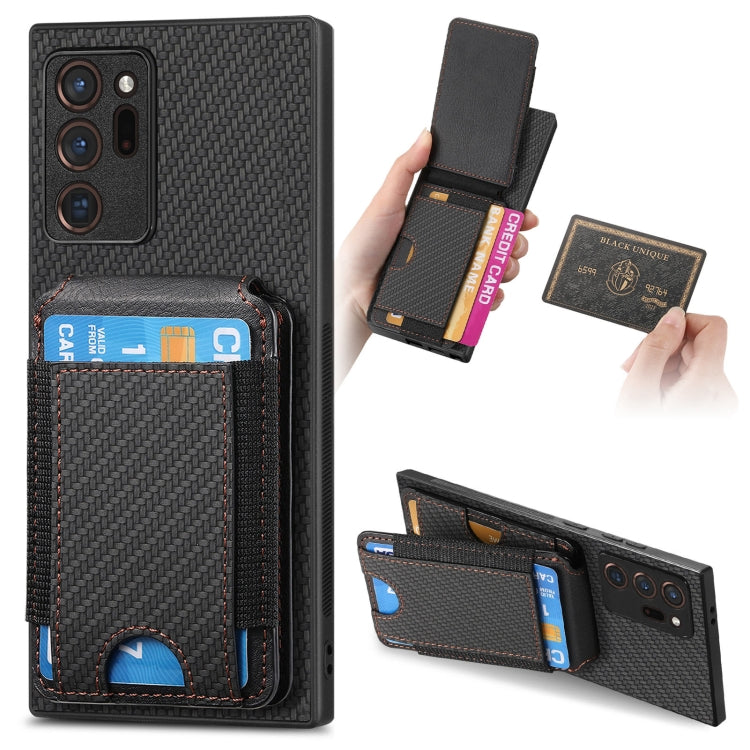 Carbon Fiber Vertical Flip Wallet Stand Phone Case, For Samsung Galaxy A52, For Samsung Galaxy Note20 Ultra, For Samsung Galaxy Note20, For Samsung Galaxy A70 / A70s