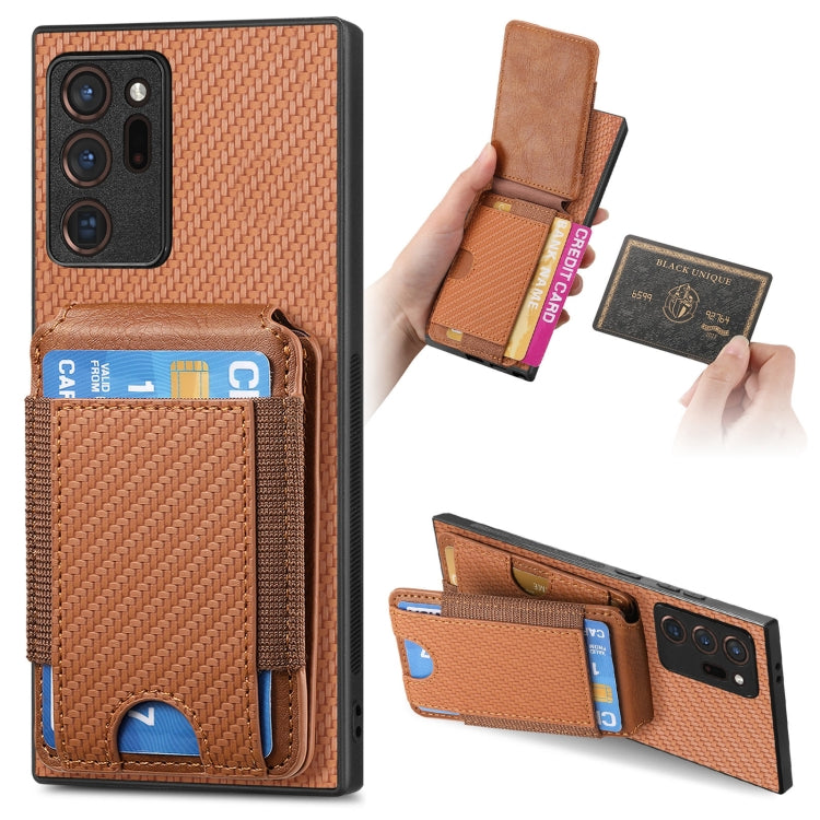 Carbon Fiber Vertical Flip Wallet Stand Phone Case, For Samsung Galaxy A52, For Samsung Galaxy Note20 Ultra, For Samsung Galaxy Note20, For Samsung Galaxy A70 / A70s
