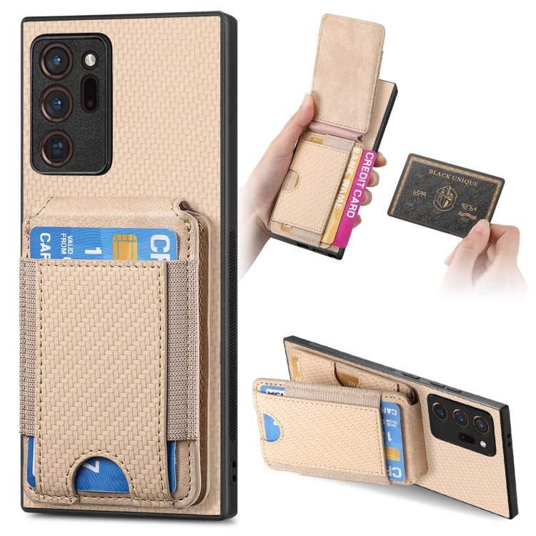 Carbon Fiber Vertical Flip Wallet Stand Phone Case, For Samsung Galaxy A52, For Samsung Galaxy Note20 Ultra, For Samsung Galaxy Note20, For Samsung Galaxy A70 / A70s