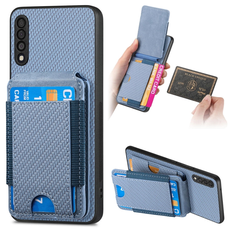 Carbon Fiber Vertical Flip Wallet Stand Phone Case, For Samsung Galaxy A70 / A70s, For Samsung Galaxy A30 / A20 / M10s, For Samsung Galaxy A50 / A50s / A30s, For Samsung Galaxy S8+