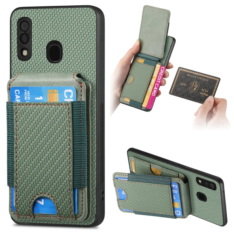 Carbon Fiber Vertical Flip Wallet Stand Phone Case, For Samsung Galaxy A70 / A70s, For Samsung Galaxy A30 / A20 / M10s, For Samsung Galaxy A50 / A50s / A30s, For Samsung Galaxy S8+