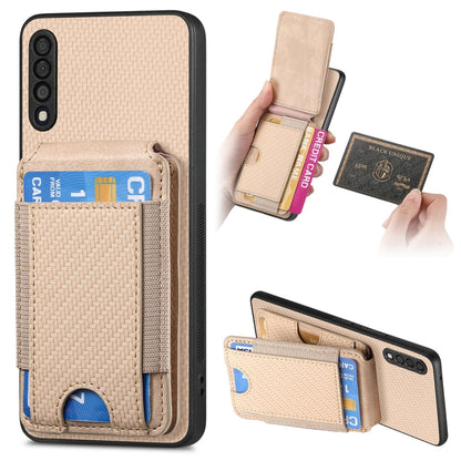 Carbon Fiber Vertical Flip Wallet Stand Phone Case, For Samsung Galaxy A70 / A70s, For Samsung Galaxy A30 / A20 / M10s, For Samsung Galaxy A50 / A50s / A30s, For Samsung Galaxy S8+