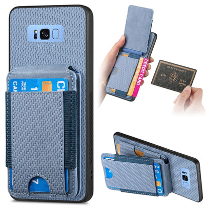 Carbon Fiber Vertical Flip Wallet Stand Phone Case, For Samsung Galaxy S8+