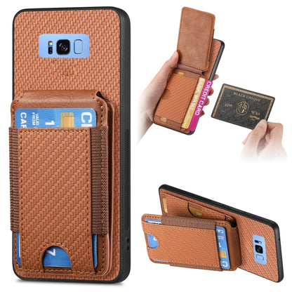Carbon Fiber Vertical Flip Wallet Stand Phone Case, For Samsung Galaxy S8+