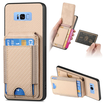 Carbon Fiber Vertical Flip Wallet Stand Phone Case, For Samsung Galaxy S8+