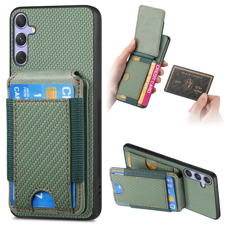 Carbon Fiber Vertical Flip Wallet Stand Phone Case, For Samsung Galaxy S25 Edge 5G, For Samsung Galaxy A56 5G, For Samsung Galaxy A36, For Samsung Galaxy S25 5G