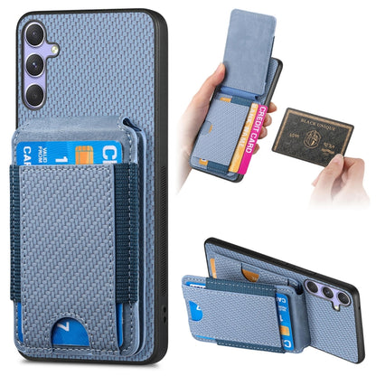 Carbon Fiber Vertical Flip Wallet Stand Phone Case, For Samsung Galaxy A36, For Samsung Galaxy S25 5G, For Samsung Galaxy S25+ 5G, For Samsung Galaxy S25 Ultra 5G