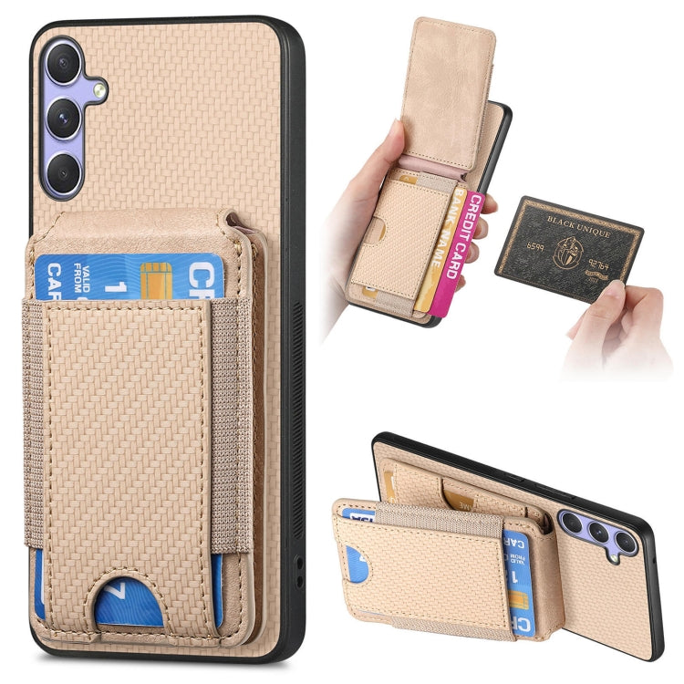 Carbon Fiber Vertical Flip Wallet Stand Phone Case, For Samsung Galaxy A36, For Samsung Galaxy S25 5G, For Samsung Galaxy S25+ 5G, For Samsung Galaxy S25 Ultra 5G