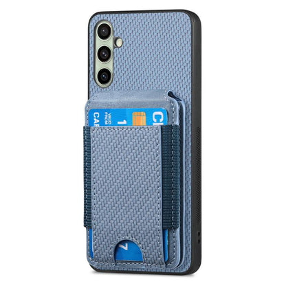 Carbon Fiber Vertical Flip Wallet Stand Phone Case, For Samsung Galaxy A36, For Samsung Galaxy S25 5G, For Samsung Galaxy S25+ 5G, For Samsung Galaxy S25 Ultra 5G
