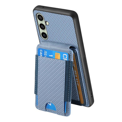 Carbon Fiber Vertical Flip Wallet Stand Phone Case, For Samsung Galaxy A36, For Samsung Galaxy S25 5G, For Samsung Galaxy S25+ 5G, For Samsung Galaxy S25 Ultra 5G