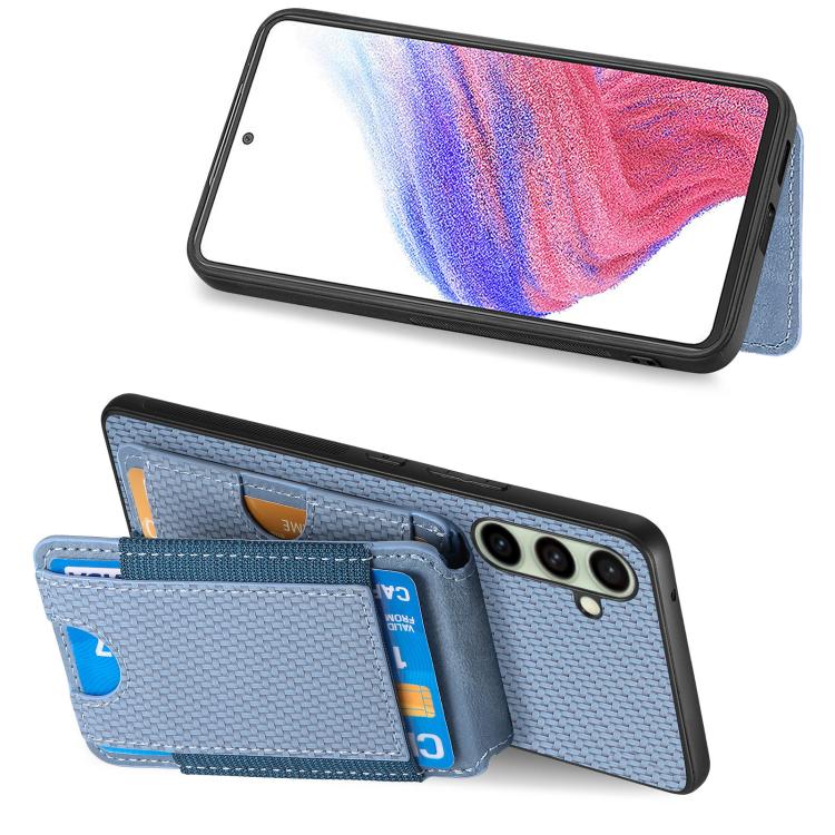 Carbon Fiber Vertical Flip Wallet Stand Phone Case, For Samsung Galaxy A36, For Samsung Galaxy S25 5G, For Samsung Galaxy S25+ 5G, For Samsung Galaxy S25 Ultra 5G