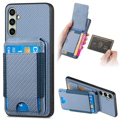 Carbon Fiber Vertical Flip Wallet Stand Phone Case, For Samsung Galaxy A57 5G, For Samsung Galaxy A37 5G, For Samsung Galaxy S25 Edge 5G, For Samsung Galaxy A56 5G