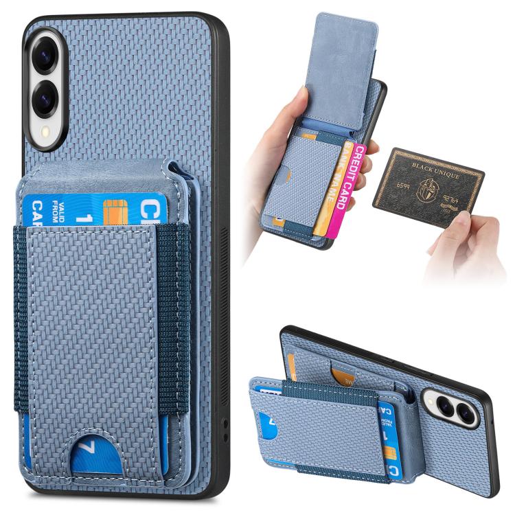 Carbon Fiber Vertical Flip Wallet Stand Phone Case, For Samsung Galaxy S25 Edge 5G, For Samsung Galaxy A56 5G, For Samsung Galaxy A36, For Samsung Galaxy S25 5G