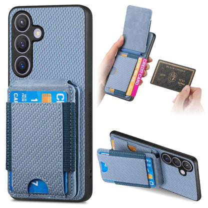 Carbon Fiber Vertical Flip Wallet Stand Phone Case, For Samsung Galaxy A57 5G, For Samsung Galaxy A37 5G, For Samsung Galaxy S25 Edge 5G, For Samsung Galaxy A56 5G