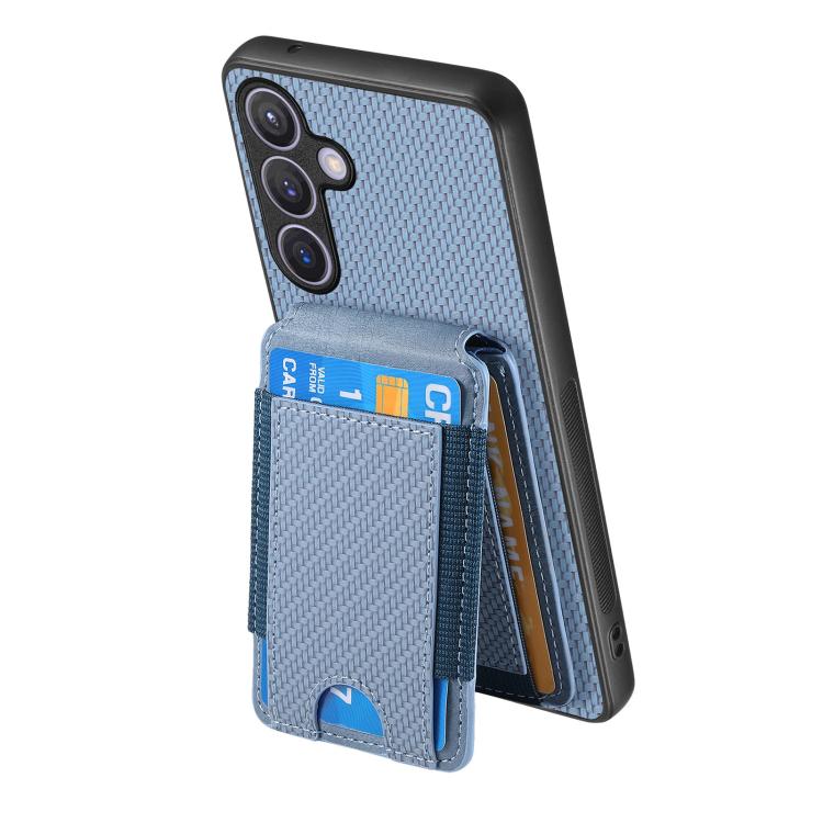 Carbon Fiber Vertical Flip Wallet Stand Phone Case, For Samsung Galaxy A57 5G, For Samsung Galaxy A37 5G, For Samsung Galaxy S25 Edge 5G, For Samsung Galaxy A56 5G