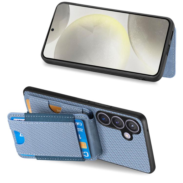 Carbon Fiber Vertical Flip Wallet Stand Phone Case, For Samsung Galaxy A57 5G, For Samsung Galaxy A37 5G, For Samsung Galaxy S25 Edge 5G, For Samsung Galaxy A56 5G