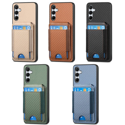 Carbon Fiber Vertical Flip Wallet Stand Phone Case, For Samsung Galaxy A57 5G, For Samsung Galaxy A37 5G, For Samsung Galaxy S25 Edge 5G, For Samsung Galaxy A56 5G