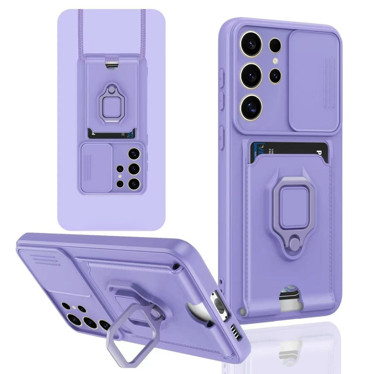 Sliding Camshield Magnetic Card Holder Silicone Phone Case, For Samsung Galaxy S24 Ultra 5G, For Samsung Galaxy S24+ 5G, For Samsung Galaxy A05, For Samsung Galaxy A05s