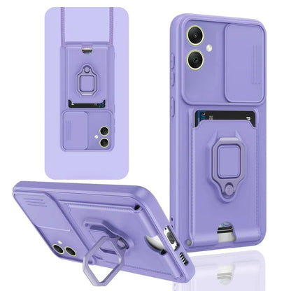 Sliding Camshield Magnetic Card Holder Silicone Phone Case, For Samsung Galaxy S24 Ultra 5G, For Samsung Galaxy S24+ 5G, For Samsung Galaxy A05, For Samsung Galaxy A05s