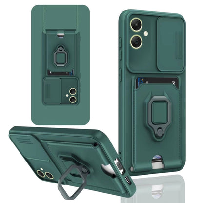 Sliding Camshield Magnetic Card Holder Silicone Phone Case, For Samsung Galaxy S24 Ultra 5G, For Samsung Galaxy S24+ 5G, For Samsung Galaxy A05, For Samsung Galaxy A05s