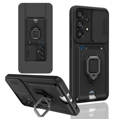 Sliding Camshield Magnetic Card Holder Silicone Phone Case, For Samsung Galaxy A53 5G, For Samsung Galaxy A13 4G, For Samsung Galaxy S22 Ultra 5G, For Samsung Galaxy S22+ 5G