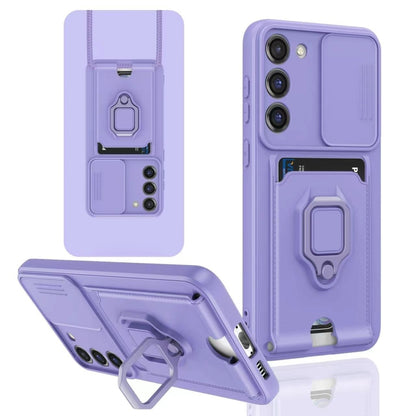 Sliding Camshield Magnetic Card Holder Silicone Phone Case, For Samsung Galaxy A53 5G, For Samsung Galaxy A13 4G, For Samsung Galaxy S22 Ultra 5G, For Samsung Galaxy S22+ 5G