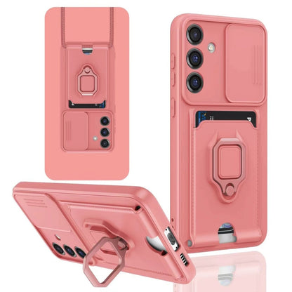 Sliding Camshield Magnetic Card Holder Silicone Phone Case, For Samsung Galaxy A13 5G, For Samsung Galaxy A32 4G, For Samsung Galaxy A23 4G / 5G