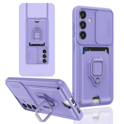 Sliding Camshield Magnetic Card Holder Silicone Phone Case, For Samsung Galaxy A13 5G, For Samsung Galaxy A32 4G, For Samsung Galaxy A23 4G / 5G