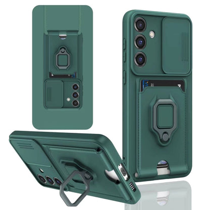 Sliding Camshield Magnetic Card Holder Silicone Phone Case, For Samsung Galaxy A13 5G, For Samsung Galaxy A32 4G, For Samsung Galaxy A23 4G / 5G