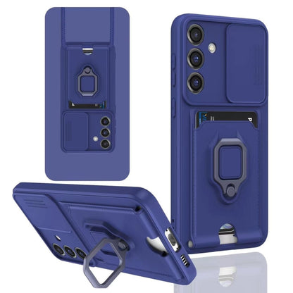 Sliding Camshield Magnetic Card Holder Silicone Phone Case, For Samsung Galaxy A13 5G, For Samsung Galaxy A32 4G, For Samsung Galaxy A23 4G / 5G