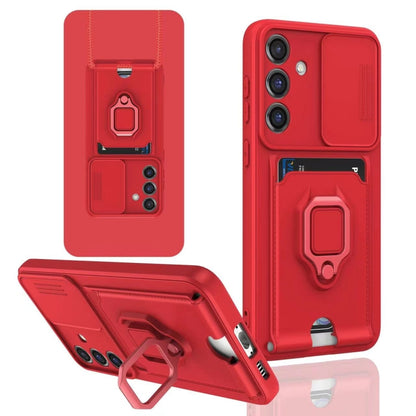 Sliding Camshield Magnetic Card Holder Silicone Phone Case, For Samsung Galaxy A13 5G, For Samsung Galaxy A32 4G, For Samsung Galaxy A23 4G / 5G