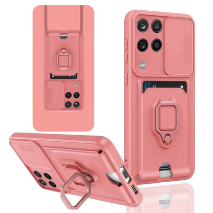 Sliding Camshield Magnetic Card Holder Silicone Phone Case, For Samsung Galaxy A13 5G, For Samsung Galaxy A32 4G, For Samsung Galaxy A52 4G / 5G, For Samsung Galaxy A12 4G